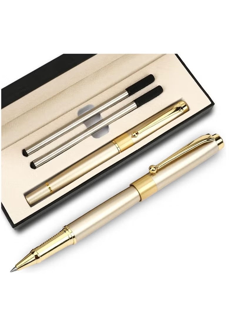 Ballpoint Pen Black Refill,Luxury Ballpoint Line width 0.5mm,Best Ball Pen Gift Set for Men & Women Professional Executive,Office,Nice BallPens Classy Gift Box (Gold) - Image 1